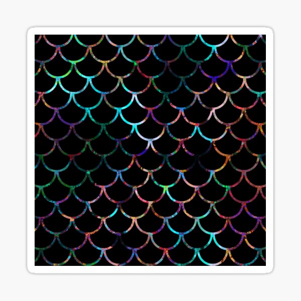 Fish Scales Pattern Abstract Rainbow Colors Sticker