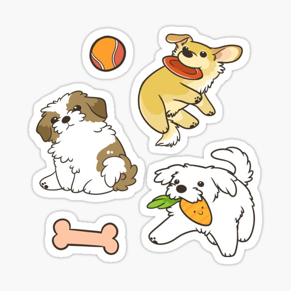 Fluffy Dogs Sticker