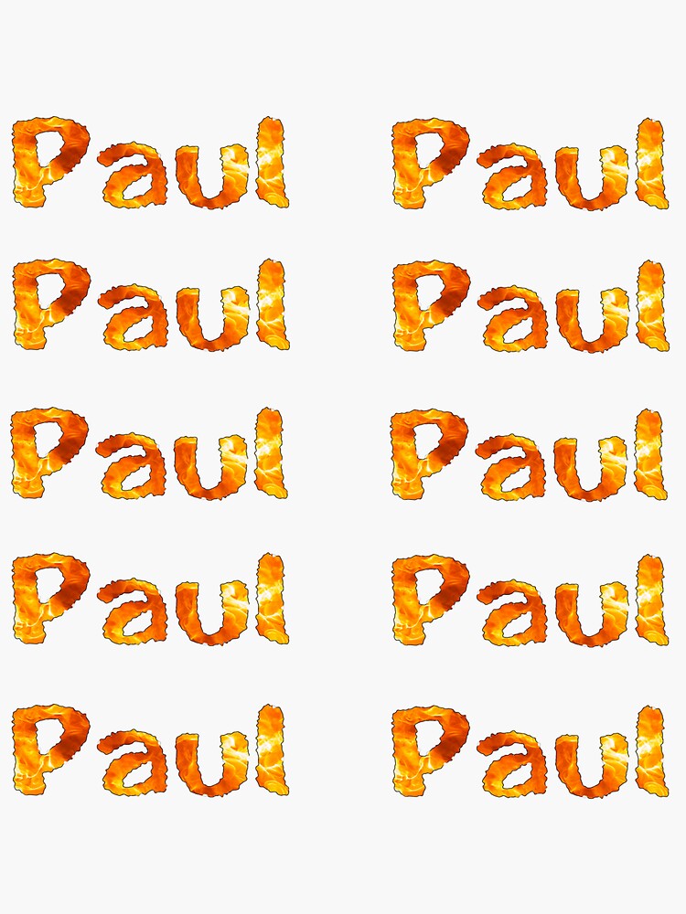 "Paul flames name sticker pack." Sticker for Sale by tshirtsmash