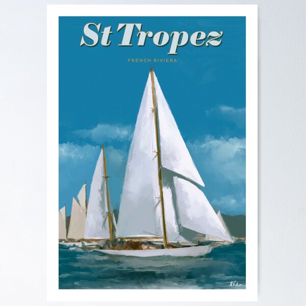 Aperçu de l'œuvre Yachts classiques Saint Tropez, Côte d'Azur France créée et vendue par Mark Vickers.