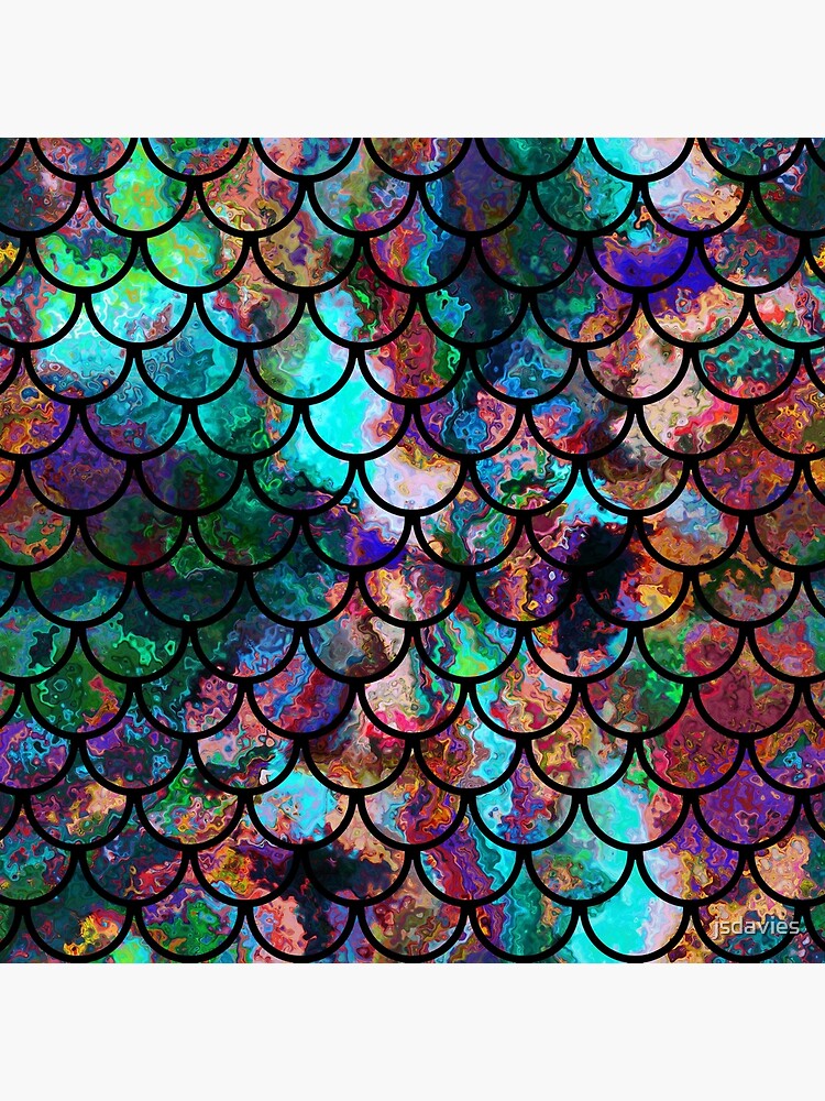 Abstract Fish Scales Pattern with Rainbow Colors Art Board Print