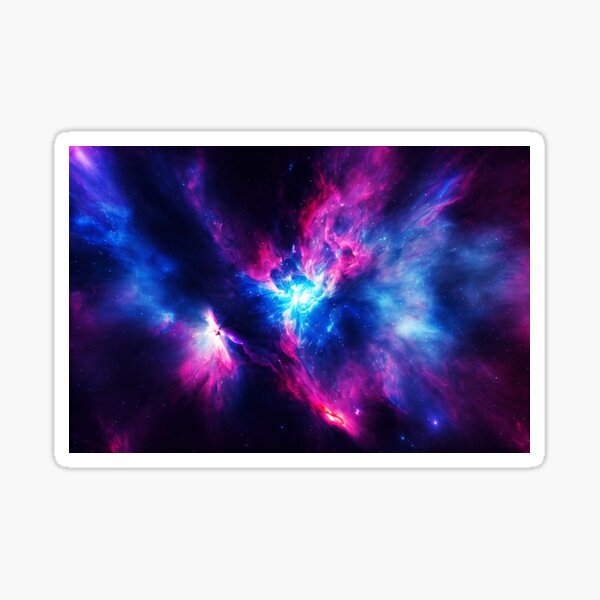 Fantastic Nebula Abstract 7 - blue and purple Sticker