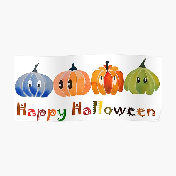 Happy Halloween Stickers And Card Poster For Sale By Rakhisahasjc