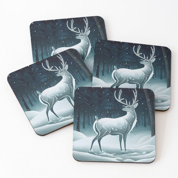 Item preview, Spirit animal white snow deer / Deer standing in a cold snowy forrest designed and sold by R3ndy49.