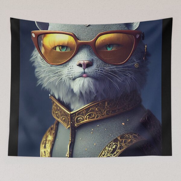 Item preview, Funny cat face with funky glasses designed and sold by ai1art.
