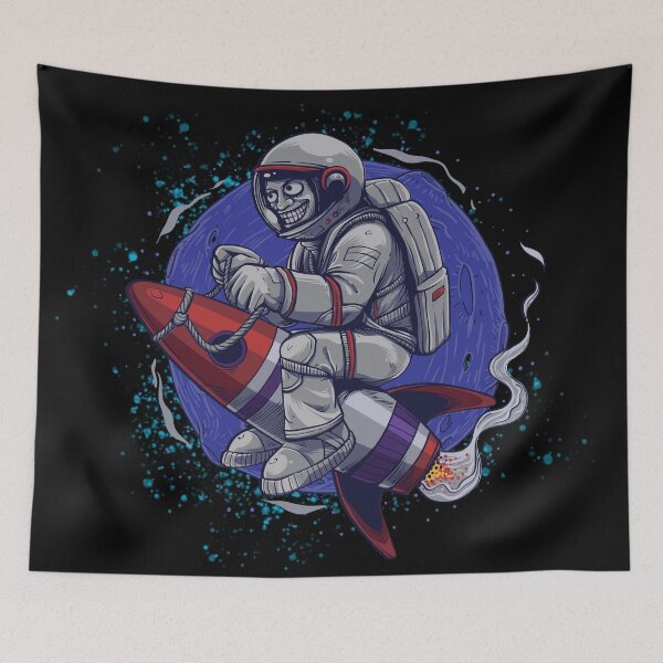 Item preview, Astronaut Ridnig Rocket in Space designed and sold by ArtOfStars.