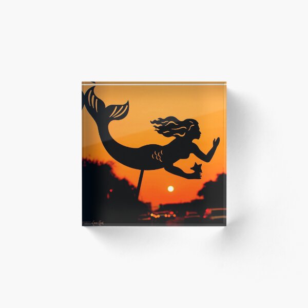 Burnt Umber Mermaid Acrylic Block