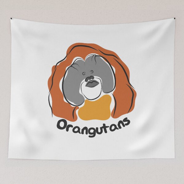 Item preview, Orangutans Pongo Simple Art Drawing designed and sold by NaoZ.
