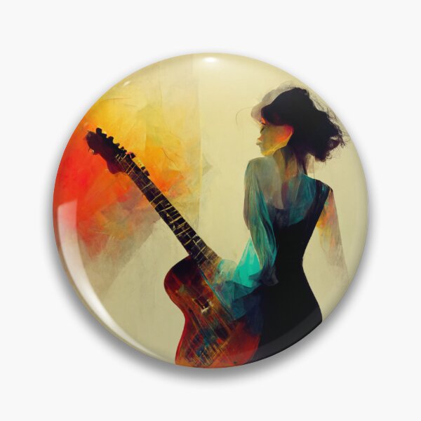 Item preview, Girl Playing Guitar Abstract Art designed and sold by pictapix.