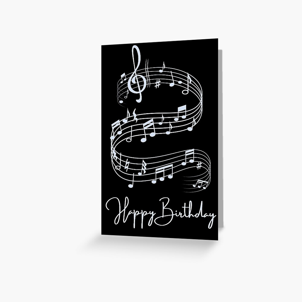 "Happy Birthday Music Notes " Greeting Card for Sale by BlakefourDesign Redbubble