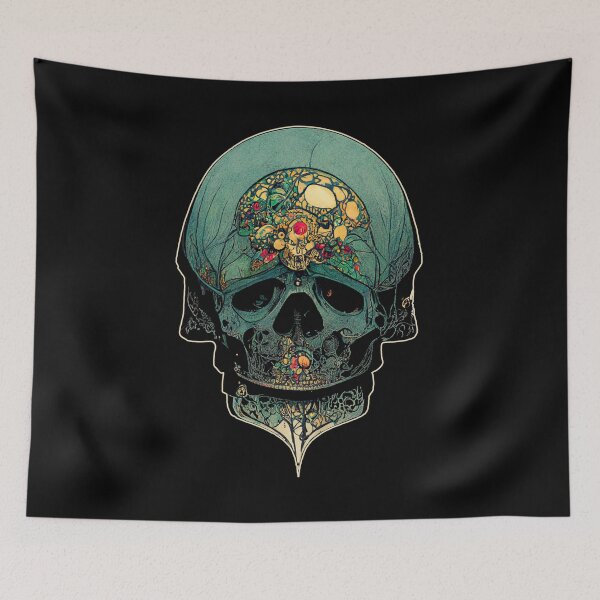 Item preview, Creepy skull alien illustration designed and sold by JinxedMonster.