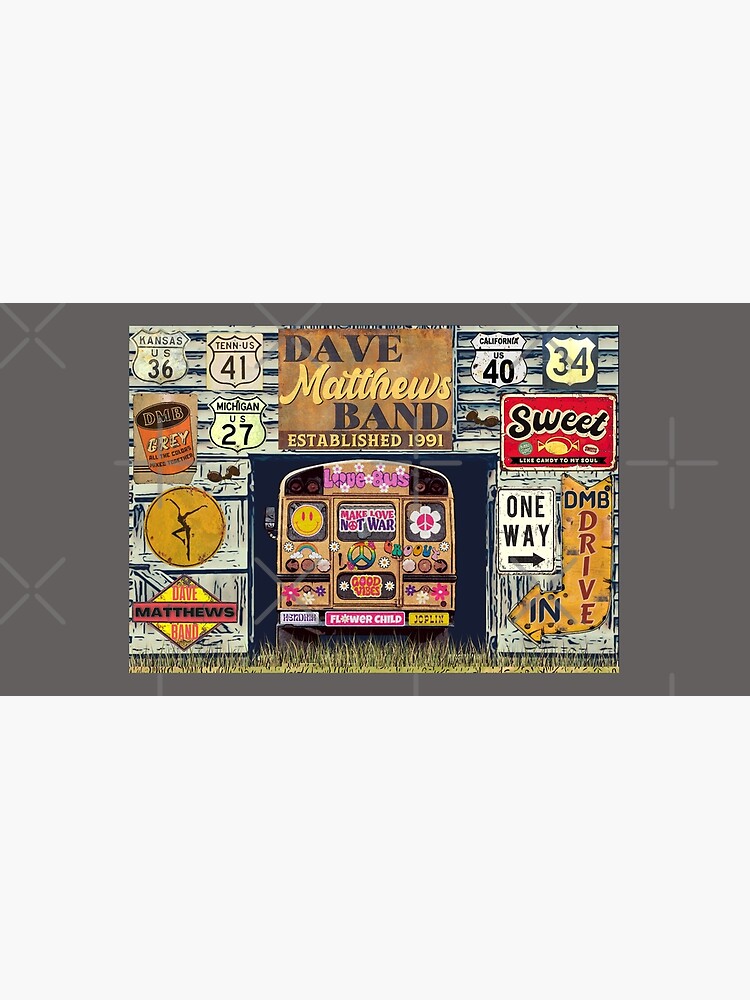 DMB Dave Matthews Band Rusted Signs Hippie Love Bus Mouse Pad
