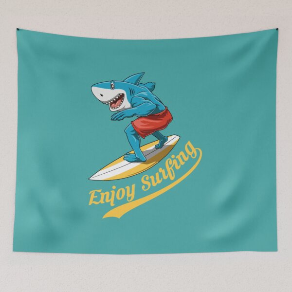 Item preview, Funny Shark Enjoi Surfing Summer Surfer Surfboard designed and sold by DempseyLong.