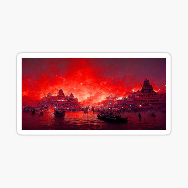 "varanasi ghats,varanasi,ancient india" Sticker for Sale by