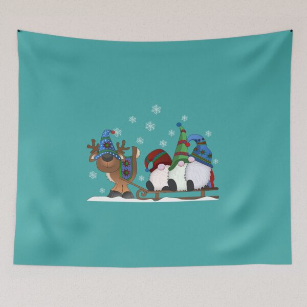 Item preview, Gnome dwarfs Imp goblin reindeer sledge xmas tree designed and sold by DempseyLong.