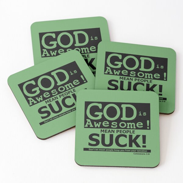 Item preview, GOD is Awesome, Mean People Suck Tee - white designed and sold by DempseyLong.