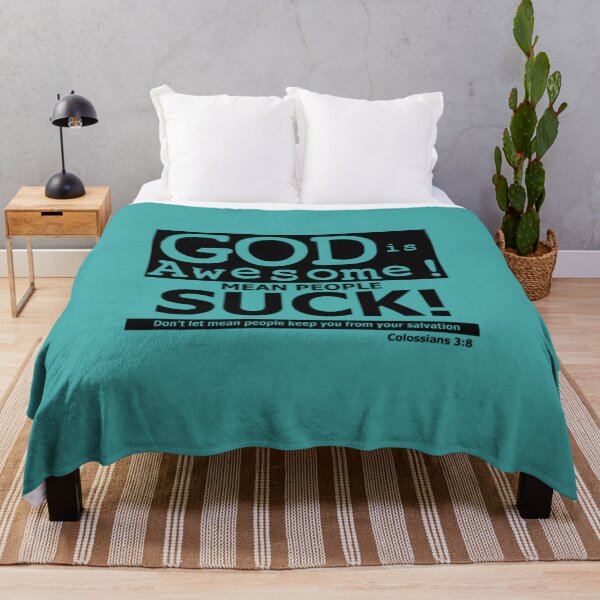 Item preview, GOD is Awesome, Mean People Suck Tee - white designed and sold by DempseyLong.