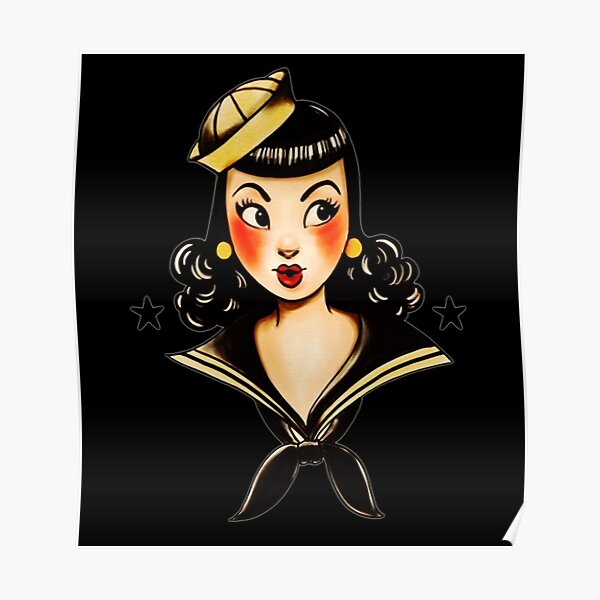 Sailor Jerry Tribute Poster For Sale By TEEVINTAGE Redbubble   Poster,504x498,f8f8f8 Pad,600x600,f8f8f8 