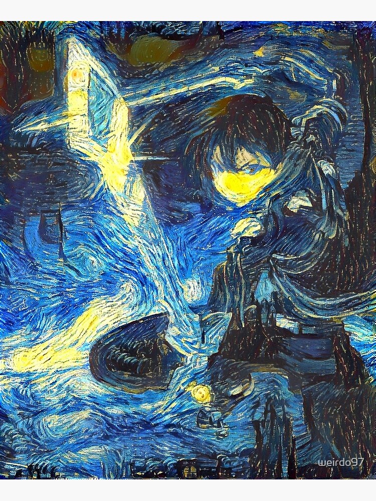 "Sword Art Online Kirito Dual Blades Starry Night" Poster for Sale by weirdo97 Redbubble