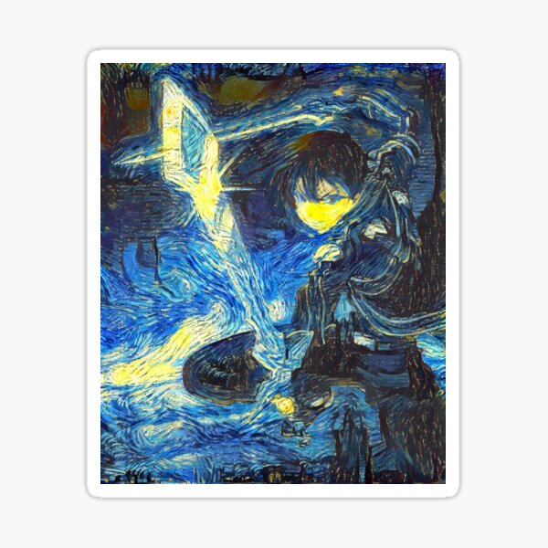 "Sword Art Online Kirito Dual Blades Starry Night" Sticker for Sale by weirdo97 Redbubble