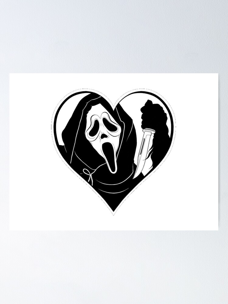 Scream heart with knife Poster