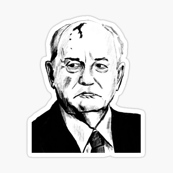 "Mikhail Gorbachev portrait " Sticker for Sale by thehat24 | Redbubble