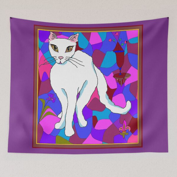 Item preview, Pretty Kitty in the Window with flowers designed and sold by judy snyder.