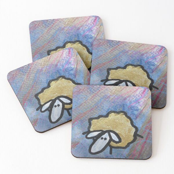 Item preview, UnFolding the Ewe-niverse #20 mixed media and ink painting of sheep designed and sold by ChillonLeachArt.