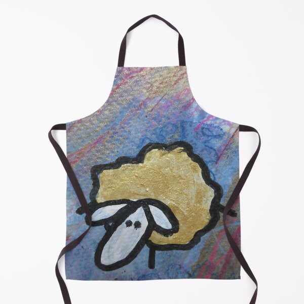 Item preview, UnFolding the Ewe-niverse #20 mixed media and ink painting of sheep designed and sold by ChillonLeachArt.