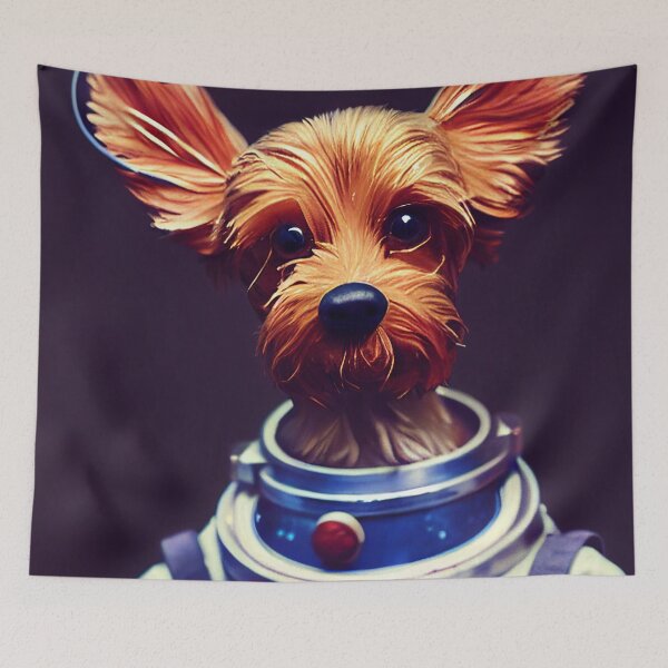 Item preview, Yorkie wearing astronaut clothing designed and sold by Studiowatermars.