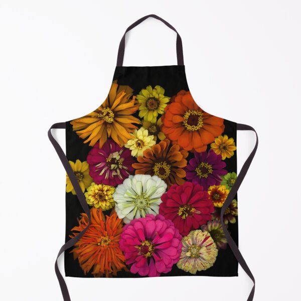 Cute Summer Chefs Apron Floral Single Daisy Black One Size 
