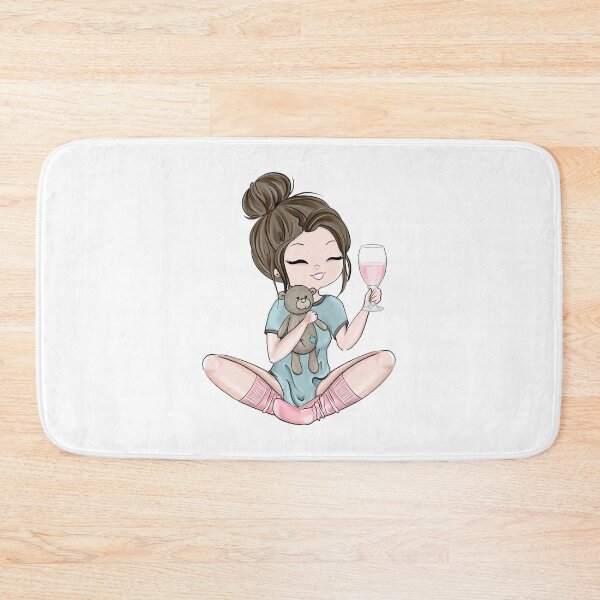 Item preview, Wine Time Addict Cozy Bun Blogger Fashion Illustration designed and sold by CreativeBu.
