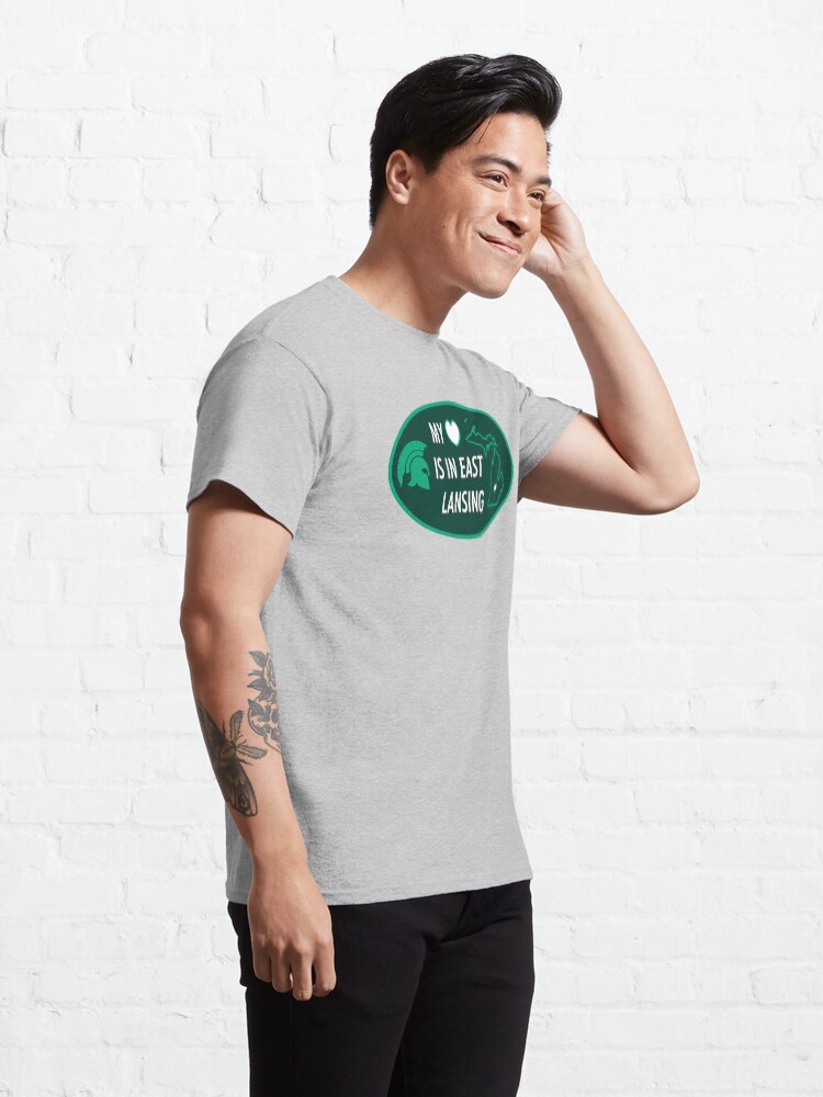 Alternate view of My Heart is in East Lansing Michigan Classic T-Shirt