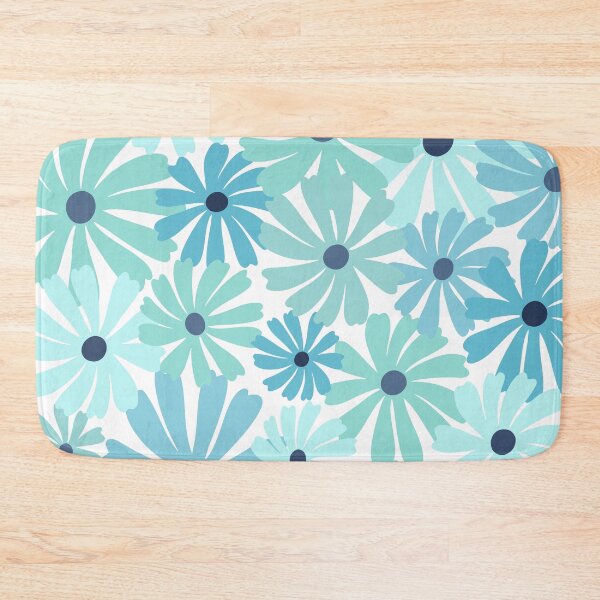 Item preview, Mod Teal and Blue Flowers designed and sold by meggydesigns.