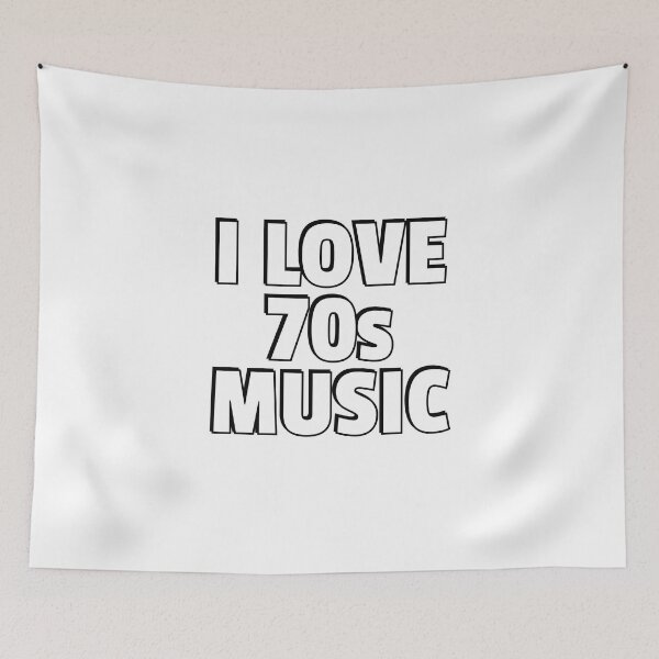 Item preview, I love 70s music - seventies retro designed and sold by Inspirationmotivation.