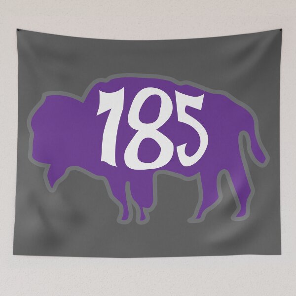 Item preview, Hand Drawn Kansas Buffalo 785 Purple Gray White designed and sold by itsrturn.