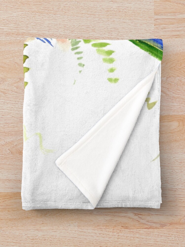 Alternate view of Sun Conure Parakeet Throw Blanket