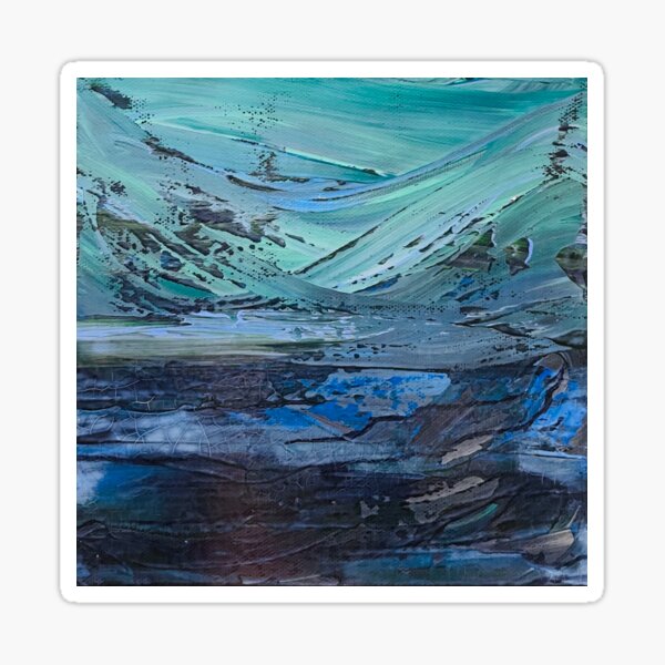 Oceanic Iced Wave Mountains Sticker