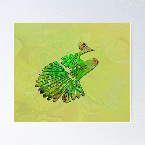 Artikelvorschau, Stolz wie ein Pfau - Buntes Grün und Gold entworfen und verkauft von LaRoach Digital Arts.
