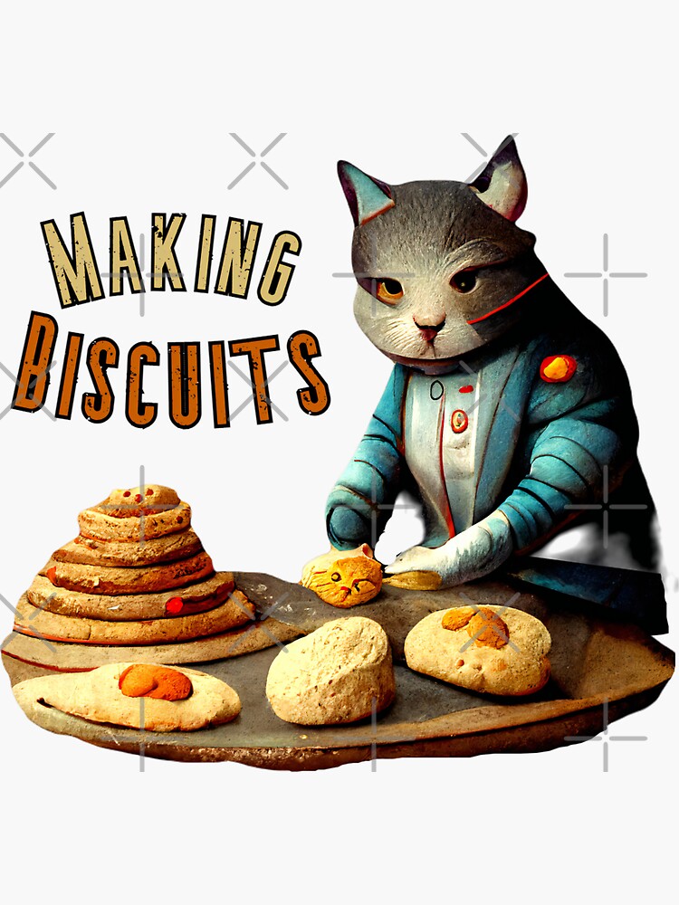 "cat making biscuits 44" Sticker for Sale by Catator Redbubble