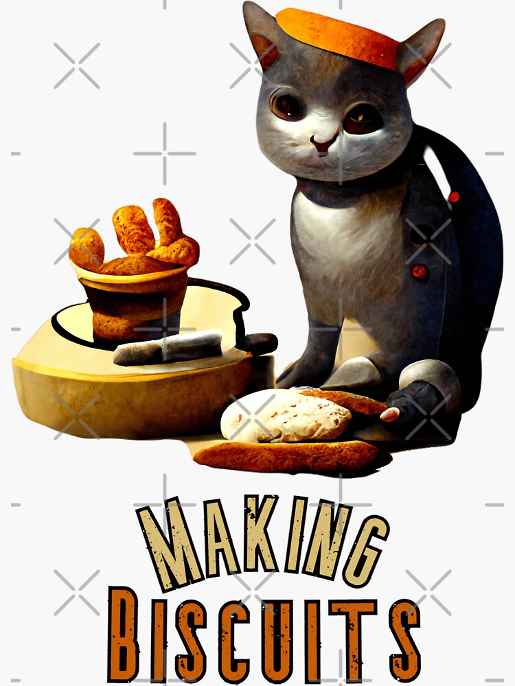 "cat making biscuits 45" Sticker for Sale by Catator Redbubble