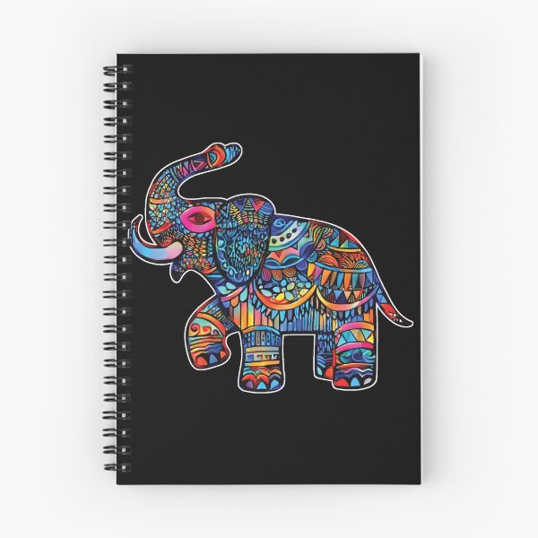 Item preview, Painted Tribal Elephant Sacred Art in Rainbow Colors designed and sold by ittybittyowl.