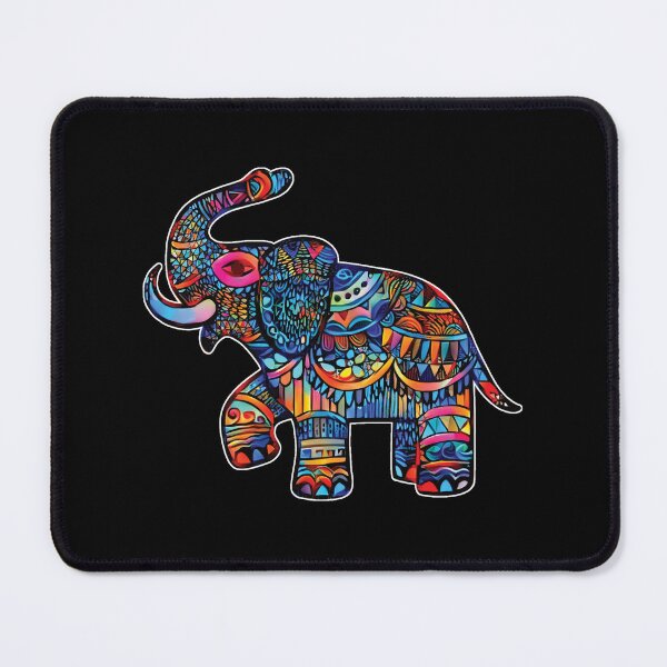 Item preview, Painted Tribal Elephant Sacred Art in Rainbow Colors designed and sold by ittybittyowl.