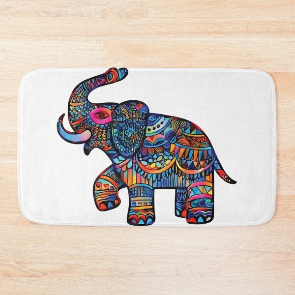 Item preview, Painted Tribal Elephant Sacred Art in Rainbow Colors designed and sold by ittybittyowl.