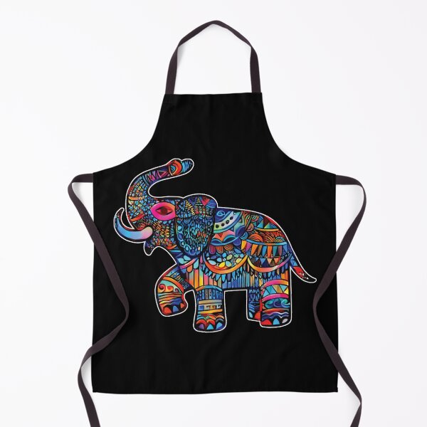 Item preview, Painted Tribal Elephant Sacred Art in Rainbow Colors designed and sold by ittybittyowl.