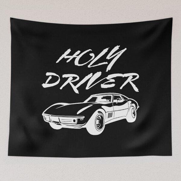Item preview, Holy Driver Car Metal Black And White Funny Lyrics designed and sold by PunnyLyrics.