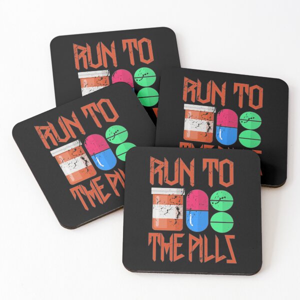 Item preview, Run To The Pills Metal Bottle Distressed Funny Lyrics designed and sold by PunnyLyrics.