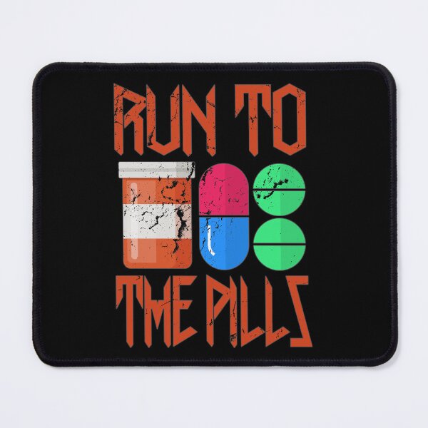 Item preview, Run To The Pills Metal Bottle Distressed Funny Lyrics designed and sold by PunnyLyrics.