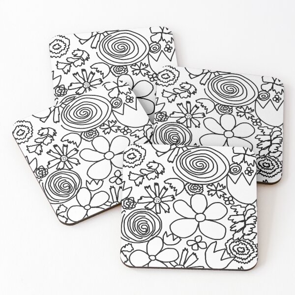 Item preview, Black and White Floral  designed and sold by RepeatCandy.