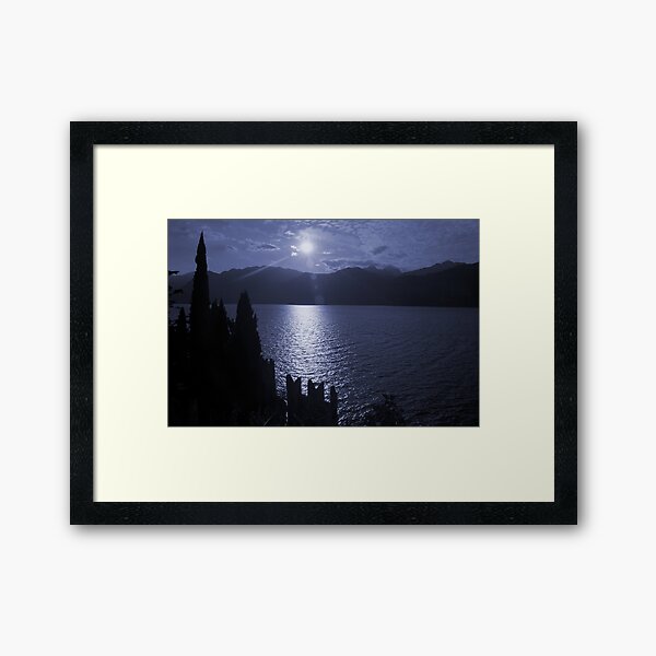 Lago di Garda, in blue Framed Art Print